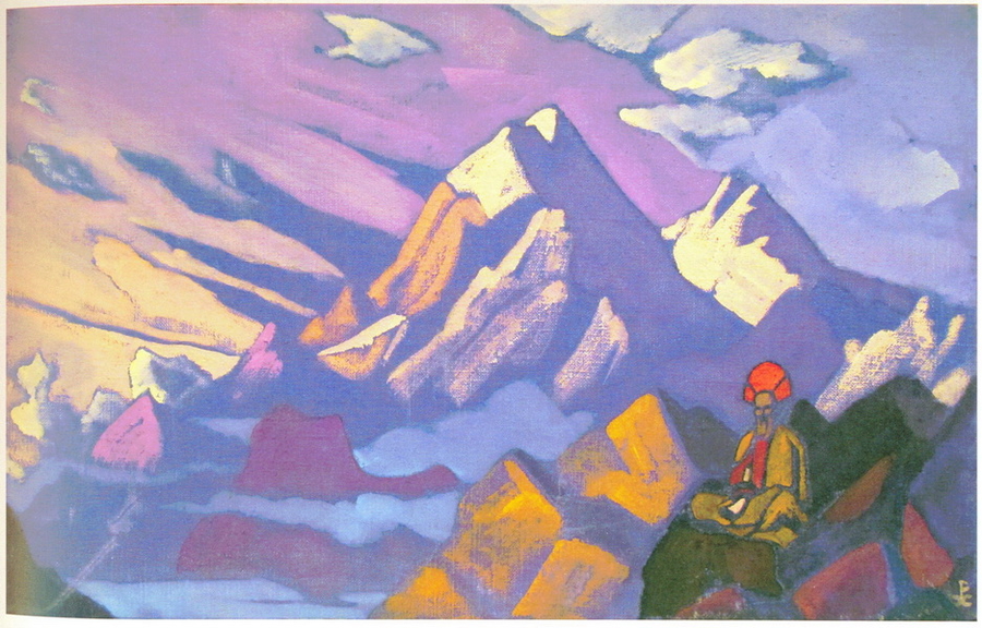 Николай Рерих. Тибет. Лама в горах