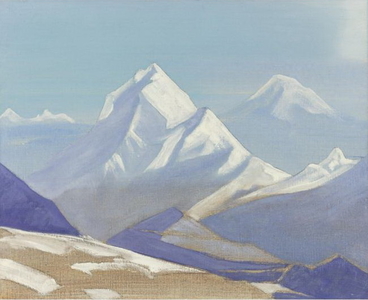 <h4>Гималайский пейзаж</h4><p>Около 1928. Холст, темпера. 33 х 41 см.</p>