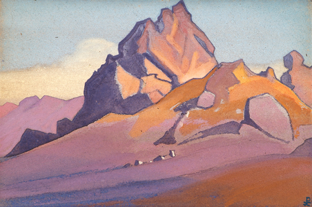 <h4>Тимур Хада, стоянка экспедиции  </h4><p>1936. Картон, темпера. 30.5 x 45.8 см.</p>