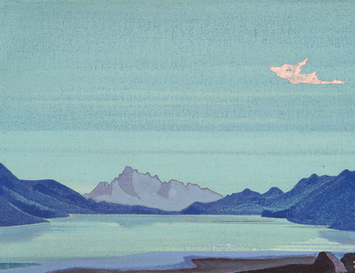<h4>Тибетские озёра </h4><p>1933. Холст на доске, темпера. 33 x 44 см.</p>
